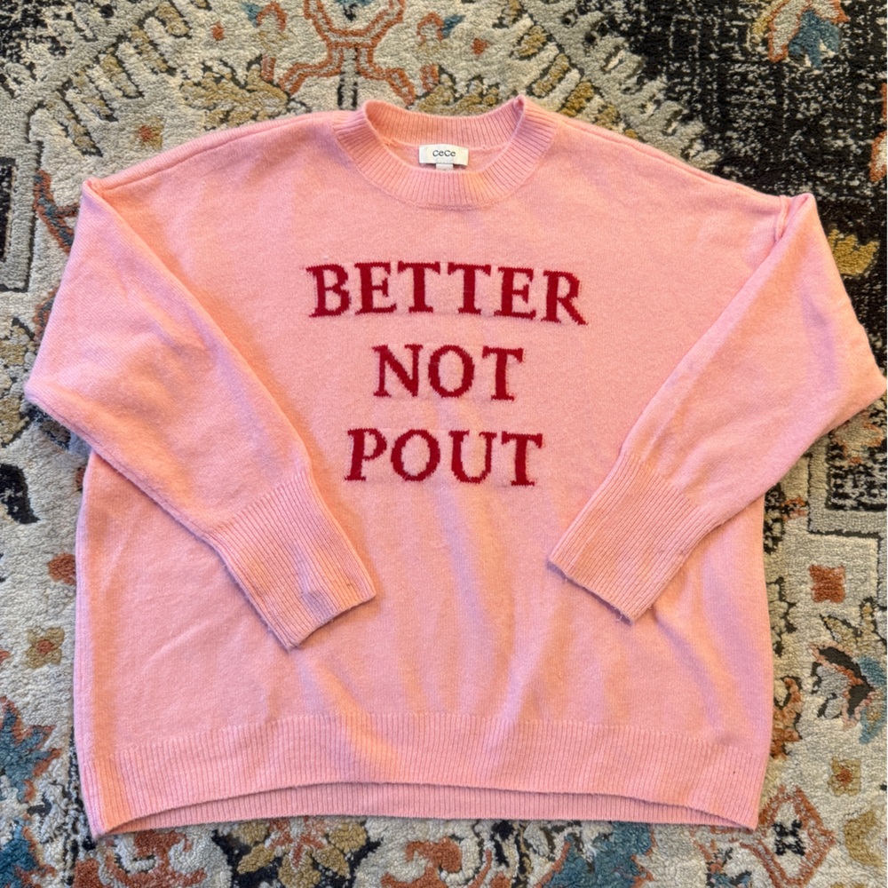 CeCe Pink Better Not Pout Sweater